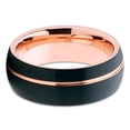 thumbnail image 2 of Black Wedding Ring,Rose Gold Tungsten Ring,8mm Wedding Ring,Anniversary Ring,Engagement Ring,Dome, 2 of 4