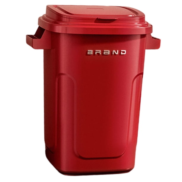 Cubo de basura de 28 L con tapa para el hogar, ideal para dormitorio, oficina y sala de estar. Rojo