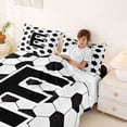 thumbnail image 4 of Erosebridal Letter E Soccer Ball Pattern Print Queen Sheet Sets, Sports Monogram Bed Set for Kids Boys and Girls, 1 Flat Sheet, 1 Fitted Sheet and 2 Pillowcases, 4 of 6