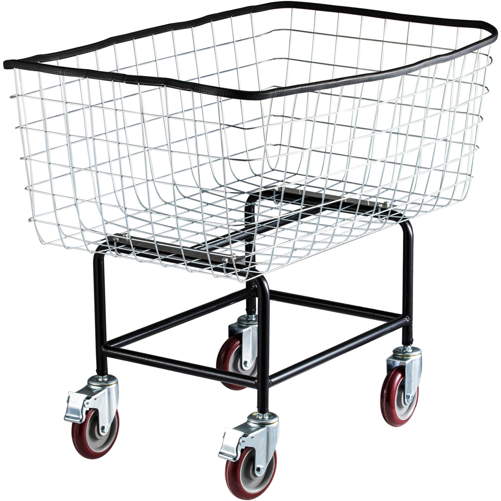 VEVOR Wire Laundry Cart, 4.5 Bushel Wire Laundry Basket with Wheels, 35