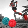 thumbnail image 2 of 8cm Soft Spiky Massage Ball Trigger Point Therapy Reflexology Stress Relief Exercise Balls, Blue & Red, 2 of 5