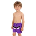 thumbnail image 4 of Boys' Cute Face Print Swim Trunks, Quick-Dry Elastic Waist Board Shorts with Pockets for Kids, 3-12 Years Purple c 8-9 Years, 4 of 8