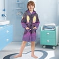 thumbnail image 5 of FORMRS Niños Bathrobe Unisex Hooded Robe Soft Plush Pajamas Sleepwear, Size 2-3T, Black Neon Road, 5 of 7