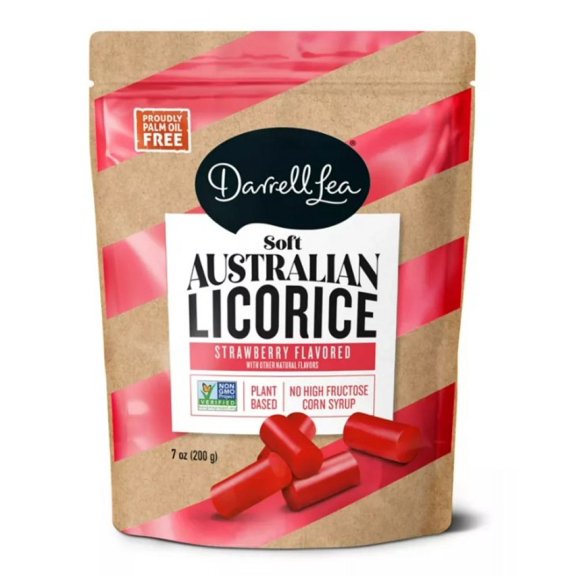 Darrell Lea 111927 Soft Australian Licorice Strawberry Flavor Candy 7 oz. Bag, Pack of 1