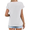 thumbnail image 5 of Women Summer Cap Sleeve Tank Top Crew Neck Solid Casual Basic Tee Shirt, 5 of 6