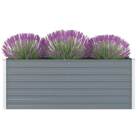 Casafoyer Raised Garden Bed 63"x31.5"x17.7" Galvanized Steel Gray