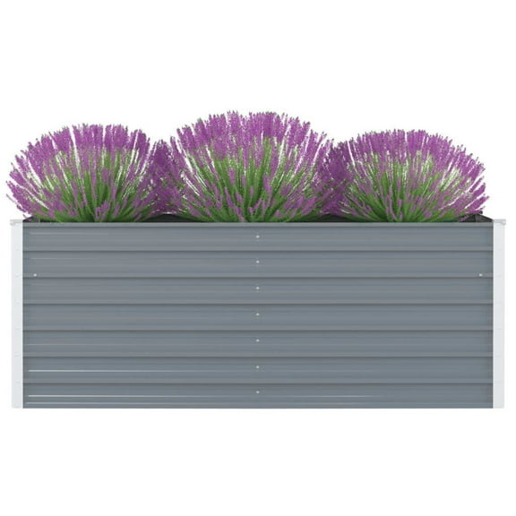 Casafoyer Raised Garden Bed 63"x31.5"x17.7" Galvanized Steel Gray