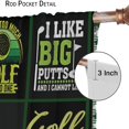 thumbnail image 5 of Men Golf Blackout Curtain Golf Ball Sports Theme for Kids Boys Adult Decor Green Patchwork for Home Kitchen Restaurant Decoration Window Curtain 2Panel 84" W X 84" L, 5 of 6
