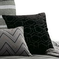 thumbnail image 4 of 10 Piece Queen Polyester Comforter Set with Striped Details, Black and Gray- Saltoro Sherpi, 4 of 6