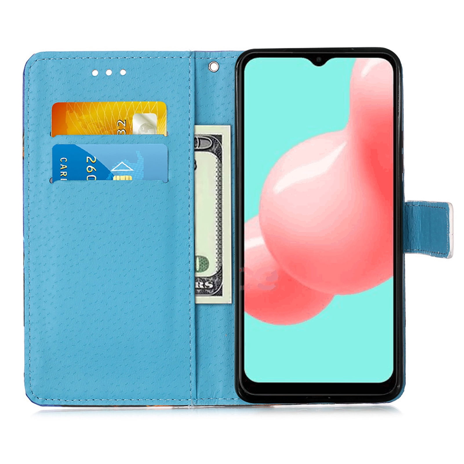 Phone Case for Galaxy A32 5G,Folding Flip Leather Wallet Protective Cover  with Card Slots Kickstand Magnetic Closure Cute Girls Women Cover for