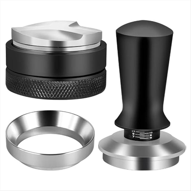 Kit de Accesorios para Espresso de 51 mm, DistribucióN de Espresso, Embudo Dosificador con Prensador Calibrado con Resorte, Nivelador de Distribuidor.