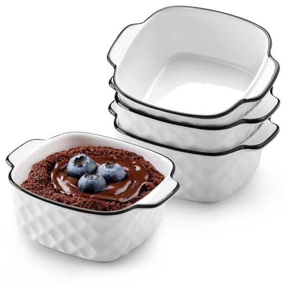 4 Pack 24oz Porcelain Soup Bowls with Handle, Microwave Safe Ceramic Ramen Noodle Bowls for Cereal, Oven & Dishwasher Safe