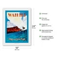 thumbnail image 2 of Surfing Waikiki Beach - Hawaii Playground of the Pacific - Vintage Travel Poster by Wade Koniakowsky - Japanese Unryu Rice Paper Art Print (Unframed) 18 x 24 in, 2 of 4