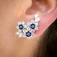 thumbnail image 2 of 2Ct Round Cut Lab-Created Sapphire Women's Stud Earring 14k White Gold Plated, 2 of 2