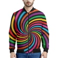 thumbnail image 3 of Chaqueta con cremallera y diseño geométrico de arcoíris a la moda para hombre, sudadera con rayas de colores con estampado 3D, chaquetas bomber urbanas geniales para niños, abrigos, 3 of 5