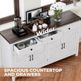 thumbnail image 2 of HAUXITIO Farmhouse Buffet Cabinet with 3 Drawers & 4 Barn Doors,Coffee Bar Sideboard with Storage for Kitchen & Dining Room，White, 2 of 5