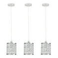 thumbnail image 6 of 3-Light Crystal Chandelier Ceiling Light, Modern Silver Flush Mount with Adjustable Hanging Height (0-47 in) for Living Room Dining Room Bedroom, Compatible with Dimmable Bulbs, 6 of 15