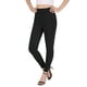 HDE Pantalon Stretch de Conception de la Mode Ultra Doux de Plus de Taille de Femmes (Noir, 2X) – image 1 sur 6