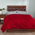 thumbnail image 2 of 1 Piece Striped Diamond Pattern Comforter Super Soft 800 Thread Counts, All Season, 100% Egyptian Cotton, Super King Size Red Color, 2 of 7