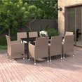thumbnail image 3 of vidaXL Patio Dining Set Outdoor Table and Chair Set Poly Rattan and Glass, 3 of 72