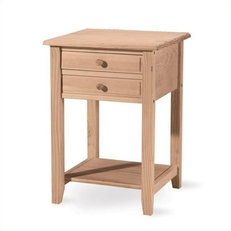 International Concepts Unfinished Lamp Table W 2 Drawers Walmart
