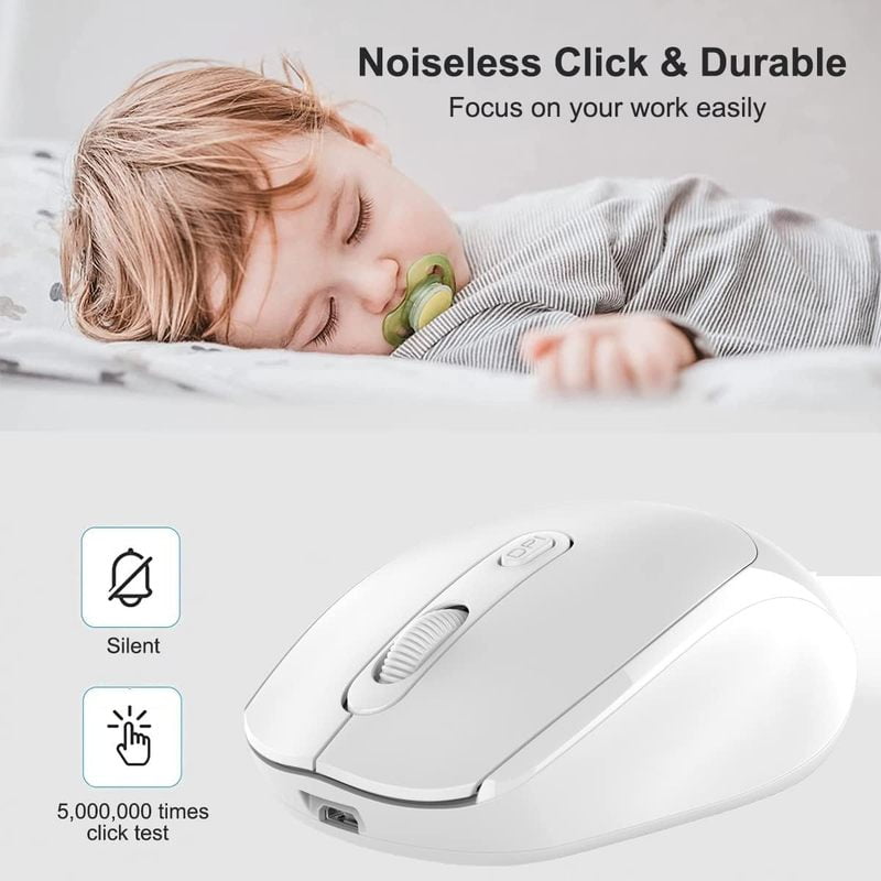Wireless Mouse 2.4G Bluetooth Ergonomic Optical PC Laptop Cordless Mice for Windows Computer Office