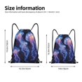 thumbnail image 4 of Drawstring Backpack - Floating Space Jellyfish A Splash Proof Small Drawstring Gym Bag for Women Men, Cinch Sports String Bag Backpack for Travel Swimming Beach, 4 of 8