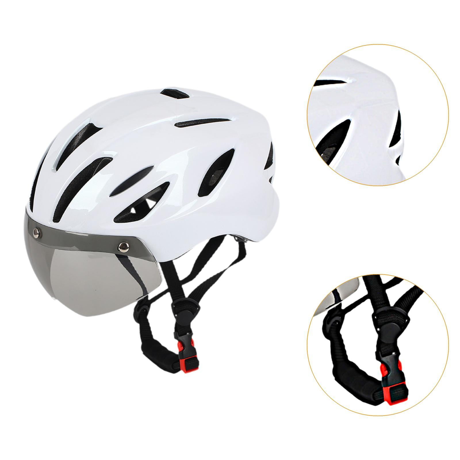Baoblaze Bike Helmet Hat Equipment Detachable Padded Ventilation Cycling Helmet with Visor for Mountain Bike Road Bike Cycling Outdoor White