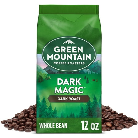 Green Mountain Coffee, Dark Magic, Dark Roast, Whole Bean Coffee, Bagged 12 oz