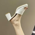 thumbnail image 4 of Anuirheih Fashion Women's Summer High Heel Sandals Casual Beach Open-toe Shoes Chunky Heel Slippers Sandals Women (White), 4 of 4