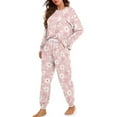 thumbnail image 2 of SCRAWLGOD Daisy Pajamas Women Long Sleeve Pjs for Women 2 Piece Outfits Sets Casual Crewneck Woman Nightwear Size S Comfortable Ladies Jogger Pjs Set, 2 of 7