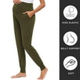 thumbnail image 3 of Women's Maternity Pants Stretchy Lounge Workout Pants Casual Loose Comfy Pregnancy Joggers with Pockets-green, 3 of 5