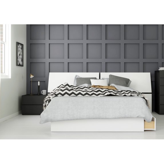 Nexera Context 3 Piece Bedroom Set, Black & White