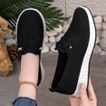 thumbnail image 4 of IEMIEMIEM Women's Orthopedic Shoes Breathable Sneaker Comfortable Non Slip on Sneakers Lightweight Arch Support Soft Foam Cushion Women's Woven Diabetic Walking Nurse Shoes Black 8.5 Wide, 4 of 6