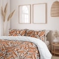 thumbnail image 2 of Ambesonne Leaves Down Alternative Quilt Comforter, Botanical Pattern Fall Leaf, Full, Apricot Burnt Orange, 2 of 5