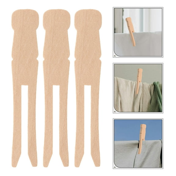 GOOHOCHY Clothes Pegs for Washing Line 50Pcs Wooden Round for Laundry Drying and Clipping Clothes