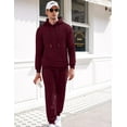 thumbnail image 2 of COOFANDY Men's Tracksuit 2 Piece Hoodie Sweatsuit Sets Casual Athletic Jogging Suits Waffle Plaid Jacquard Outfits, 2 of 10