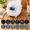 Unbranded Arctic White Mini Electric Rice Cooker with Ceramic Bowl, 3.5 ...