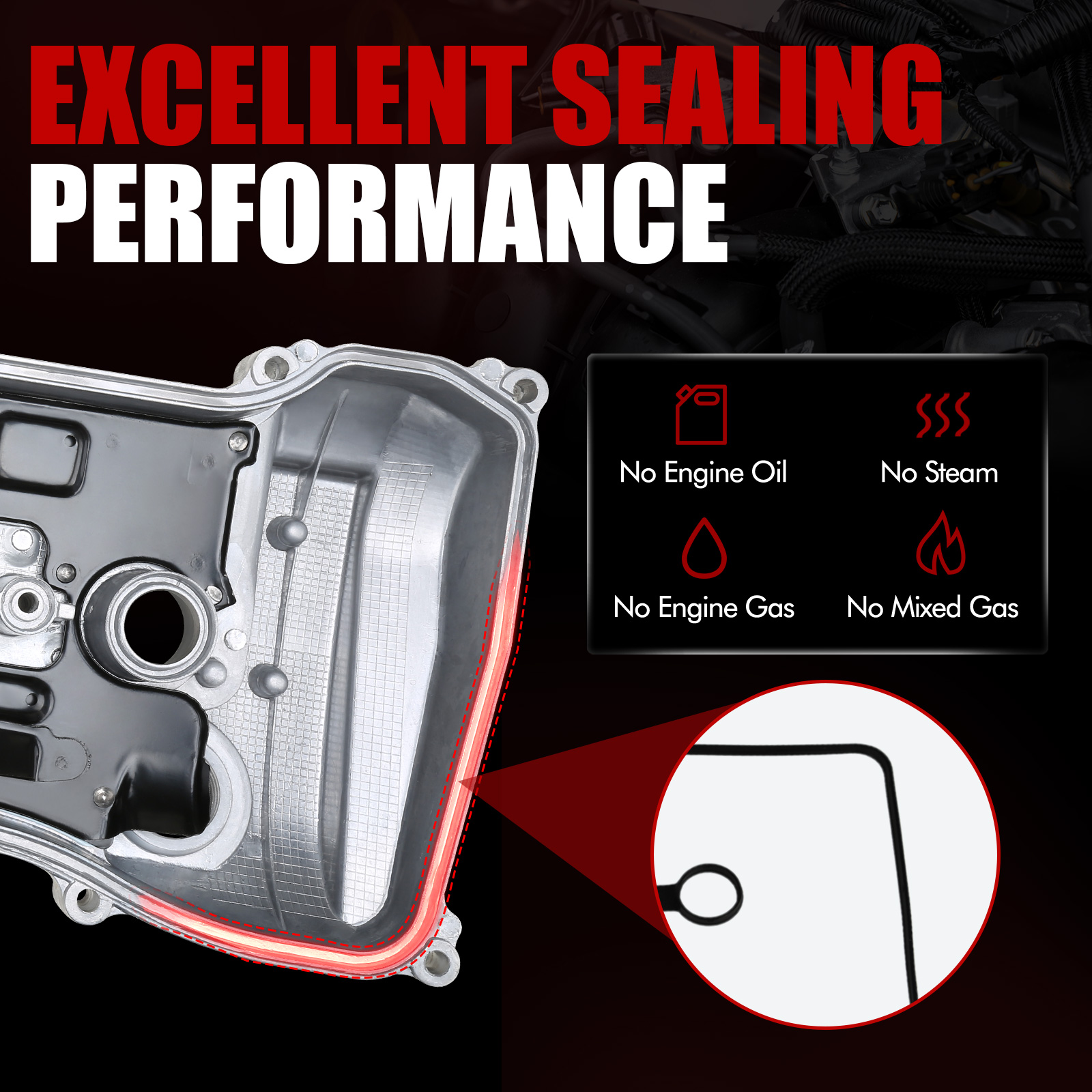 MITZONE Engine Valve Cover with PCV Hose & Gasket Compatible with 2001-2015 Toyota Camry Corolla RAV4 Highlander Solara Matrix Scion tC xB 2.4L Replace 11201-28014 11201-28033