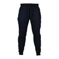 thumbnail image 1 of MAWCLOS Men Trousers Drawstring Jogger Pants Elastic Waist Bottoms Slim Fit Exercise Tapered Sweatpants Navy Blue L, 1 of 2