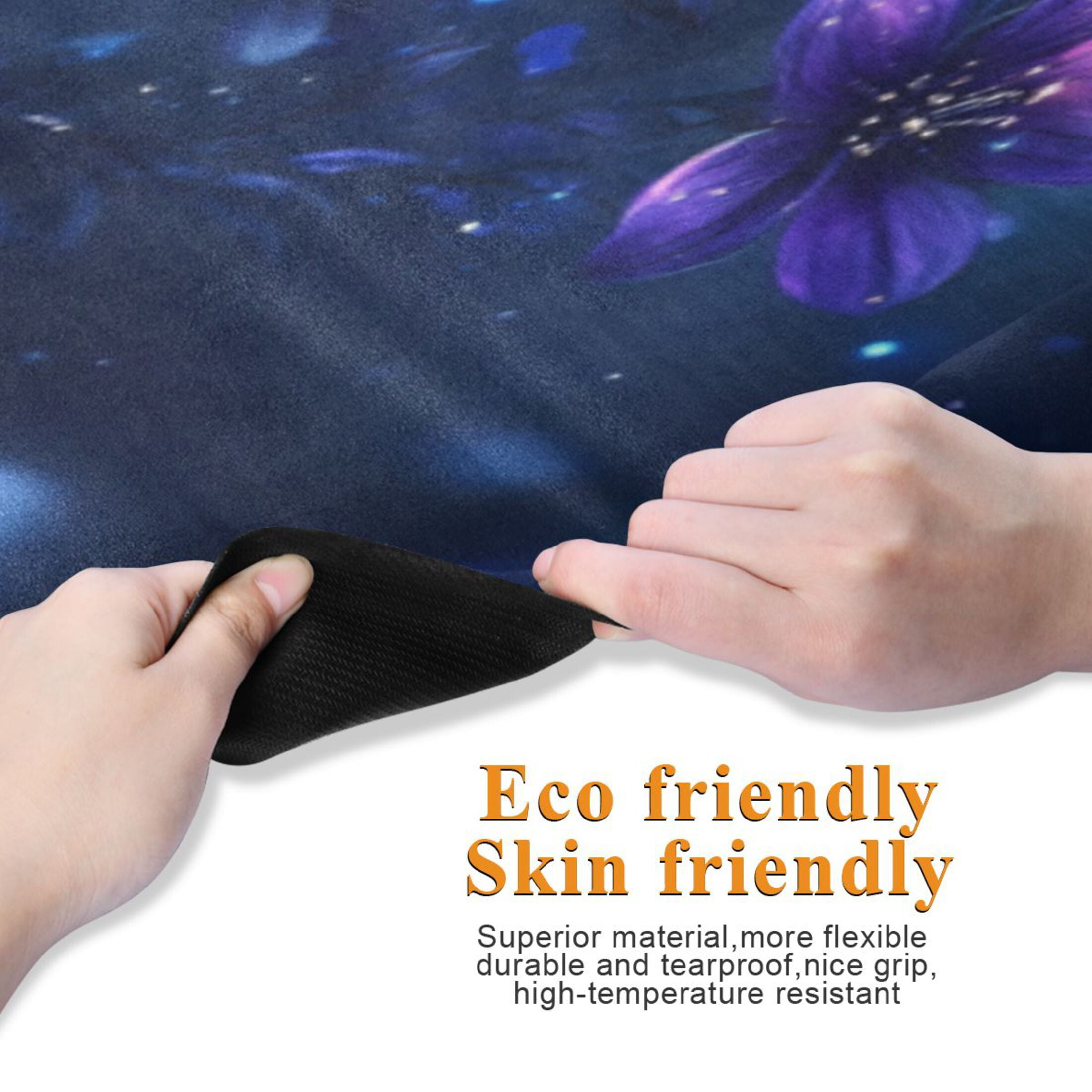 BZSMCE Yoga Mat Women Fitness Mat Starry Blossom Pattern