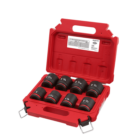 Milwaukee Tool 8PCSHOCKWAVE Impact Duty 3/4" Drive SAE Standard 6 Point Socket Set