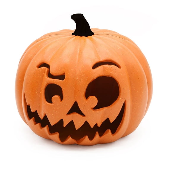 Fridja Halloween Pumpkin LED Light Lamp Creative Lantern Home Props Pumpkin Bar Horror Halloween Decorations Light Up Pumpkin 3D Fall Resin Pumpkin Battery Operated Orange