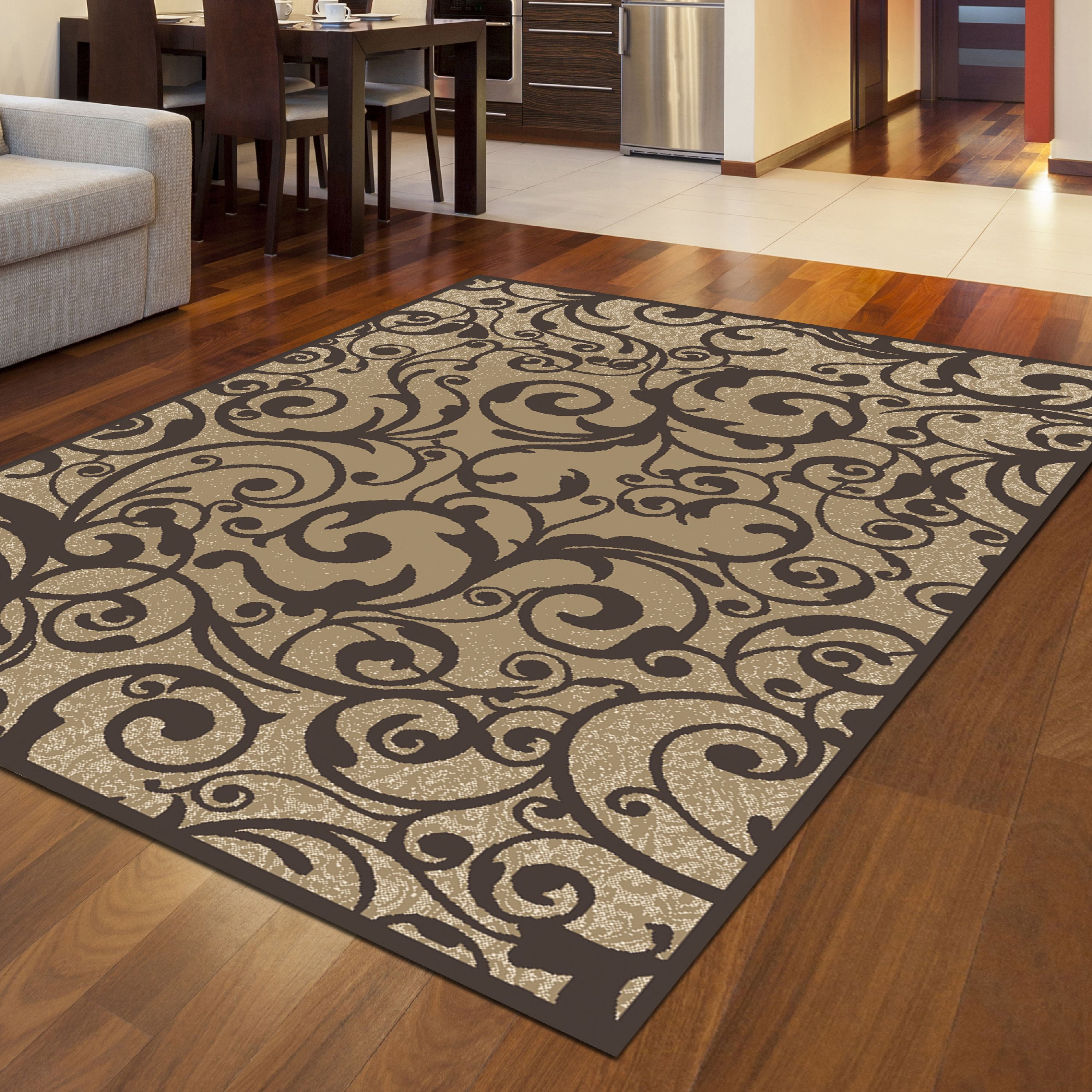 Radici USA 1845 Pristine Traditional Beige Scroll Area Rug (5'3" x 7'3