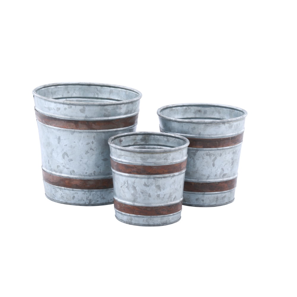 Becki Galvanized Pots Set of 3