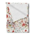 thumbnail image 2 of Flower Soft Flannel Fleece Blanket, Hand Drawn Romantic Flowers and Leaves Spring Season Blossoms Garden Vintage Style, Cozy Plush for Indoor and Outdoor Use, 70" x 90", Multicolor, by Ambesonne, 2 of 5
