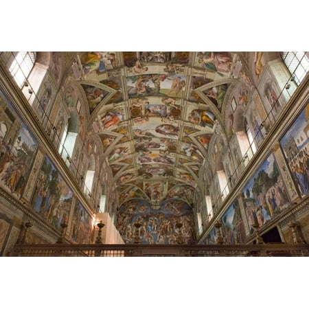 The Sistine Chapel by Michelangelo in the Vatican Museums, Rome, Lazio, Italy, Europe Print Wall Art By