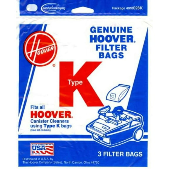 Replacement Part For Hoover 3PK, K SPIRIT CANISTER, PAPER BAGS 4010028K
