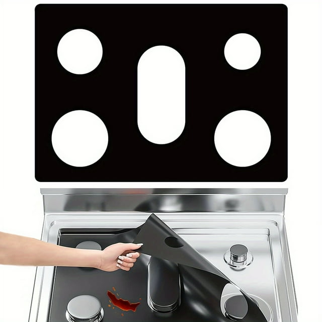 1pc Stove Cover (24.5‘‘x16.3‘‘) Non-Stick Gas Stove Top Protectors Gas Range Stove Mat Reusable Oven Liners Gas Range Protection Covers Washable Mat Stove Guard Keep Stove Clean Kitchen