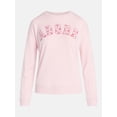thumbnail image 5 of Joyspun Women's French Terry Knit Long Sleeve Lounge Sleep Top, Sizes XS-3X, 5 of 5